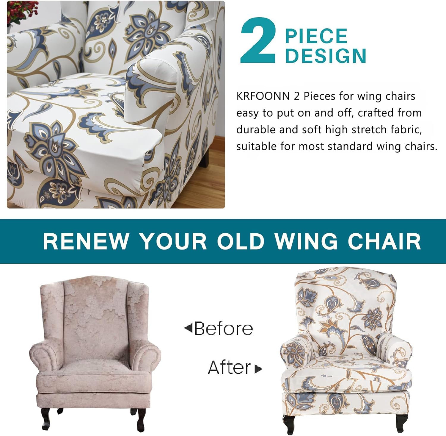 Wingback Chair Cover Slipcovers