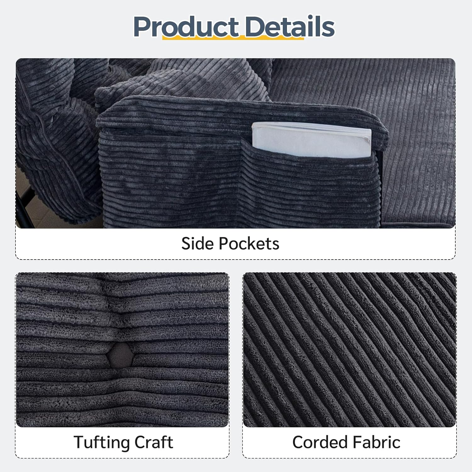 Adjustable Floor Sofa Couch with Pillow