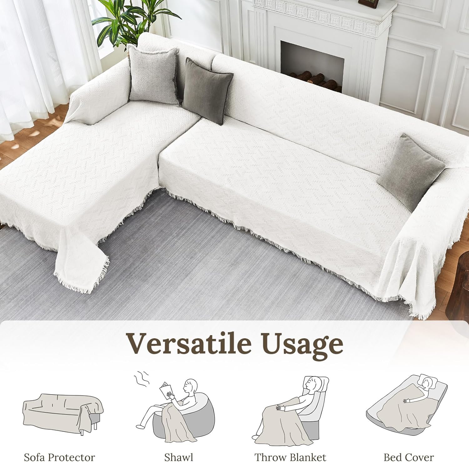 Couch Covers 2 Pieces L Shaped Sofa Cover
