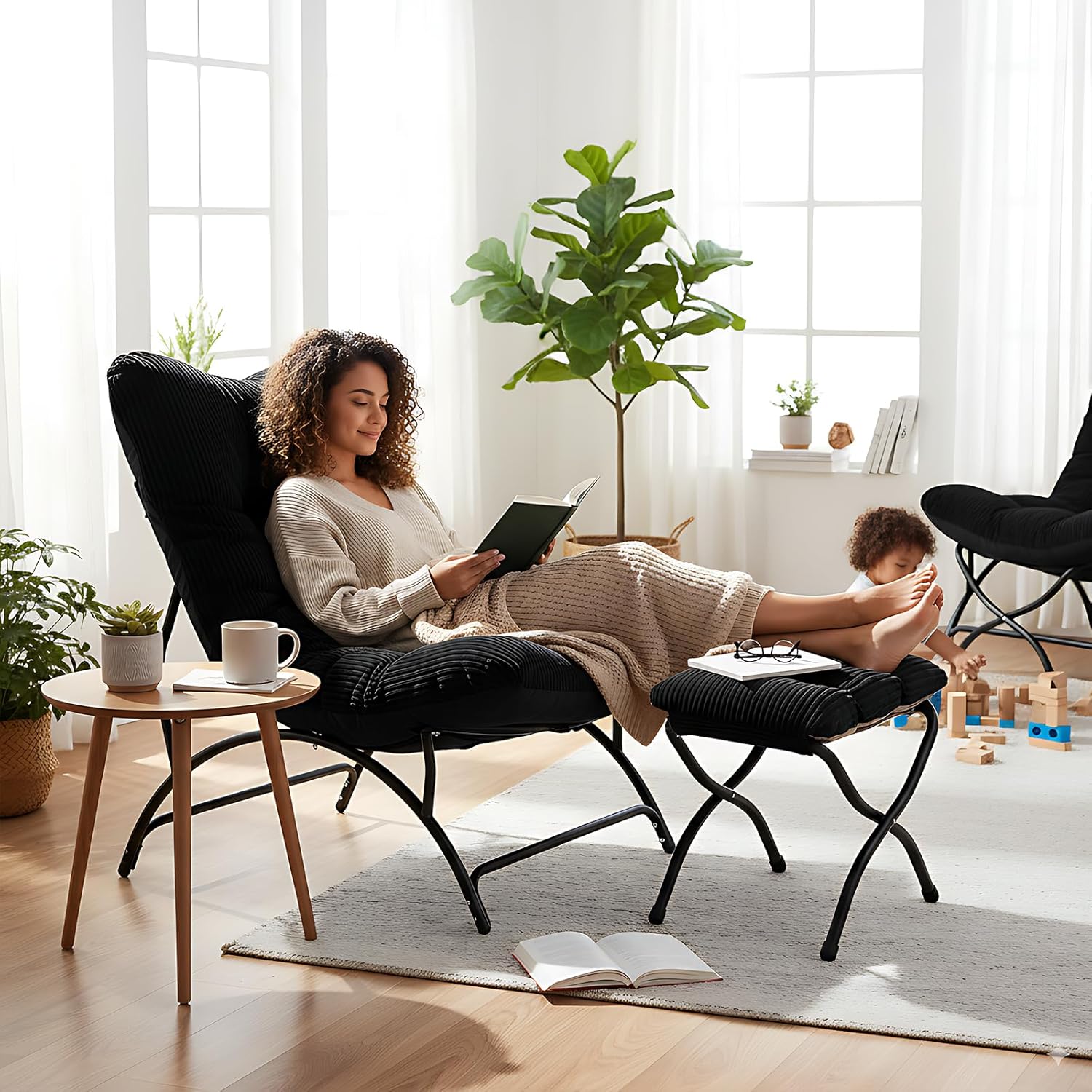 Accent Chair with Ottoman