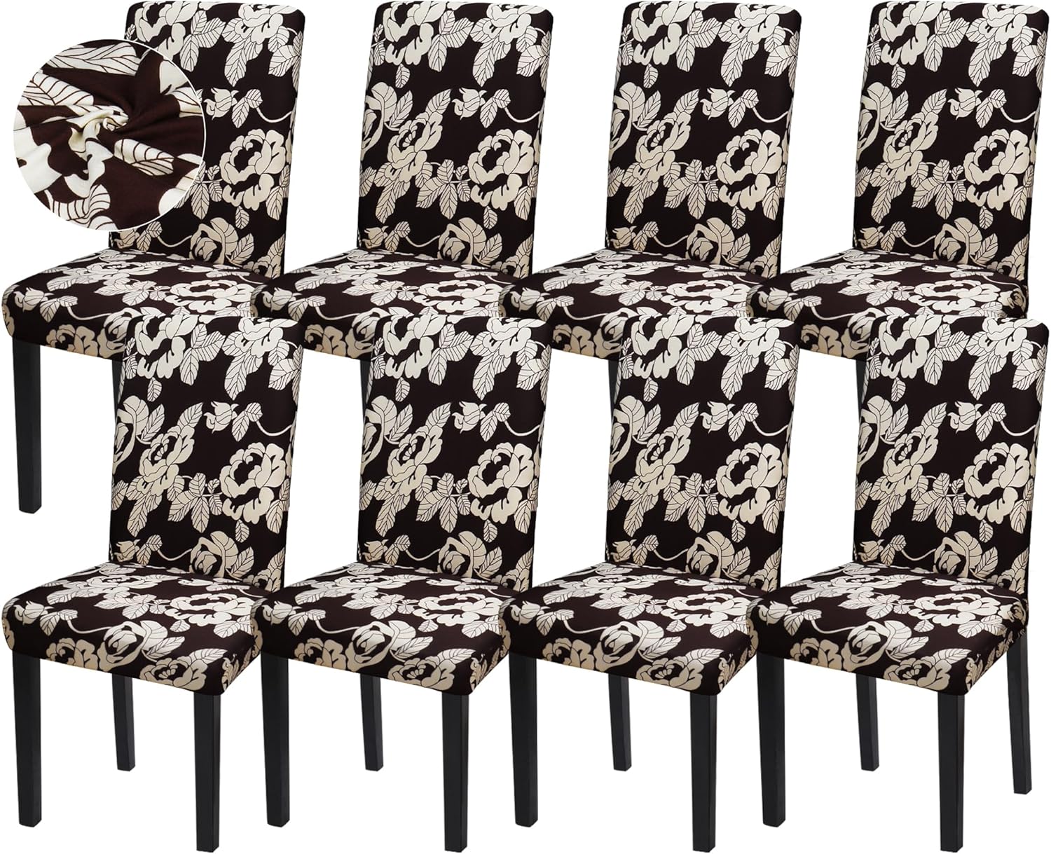 Sufdari Dining Chair Covers,Kitchen Cover,Parsons Slipcover,Spandex Protectors for Room Stretch Chairs Cover Set of 4 -Gray