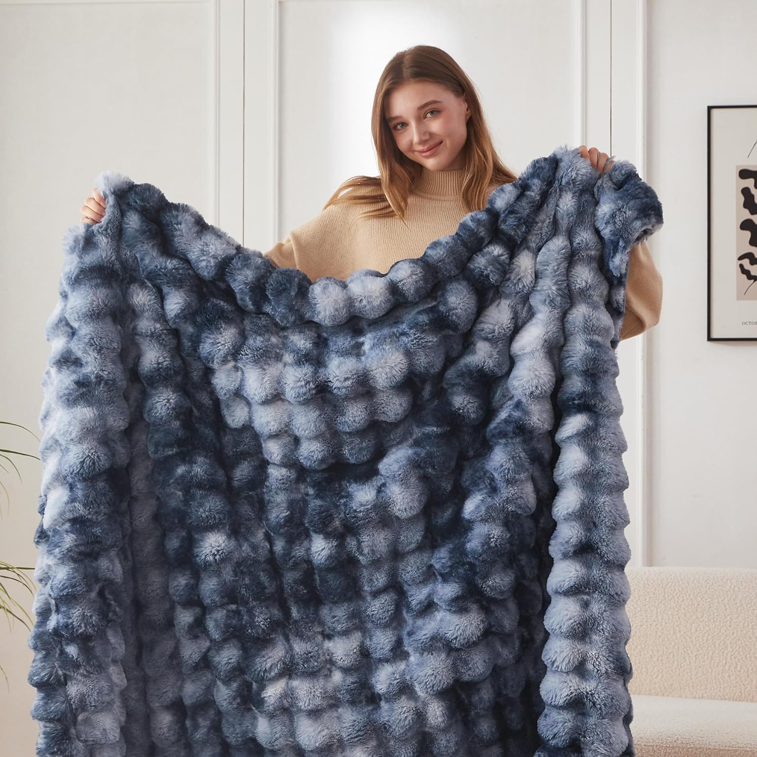 Fur Throw Blanket for Couch