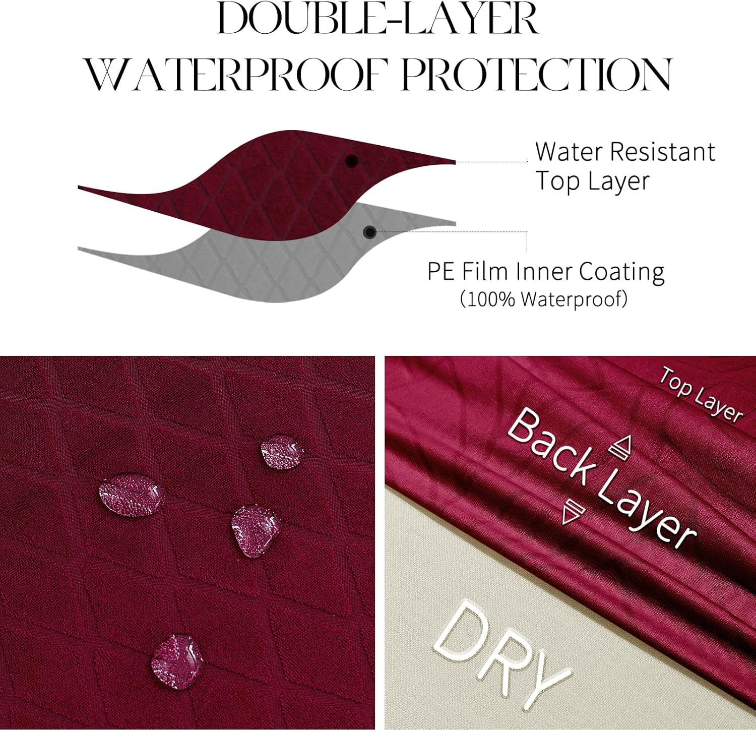 MOSAYT 100% Waterproof Dining Room Chair Covers Set of 4, Super Fit Stretch Jacquard Parson Chairs Slipcovers Removable Washable Chair Seat Protectors for Home, Kitchen, Banquet (Beige)