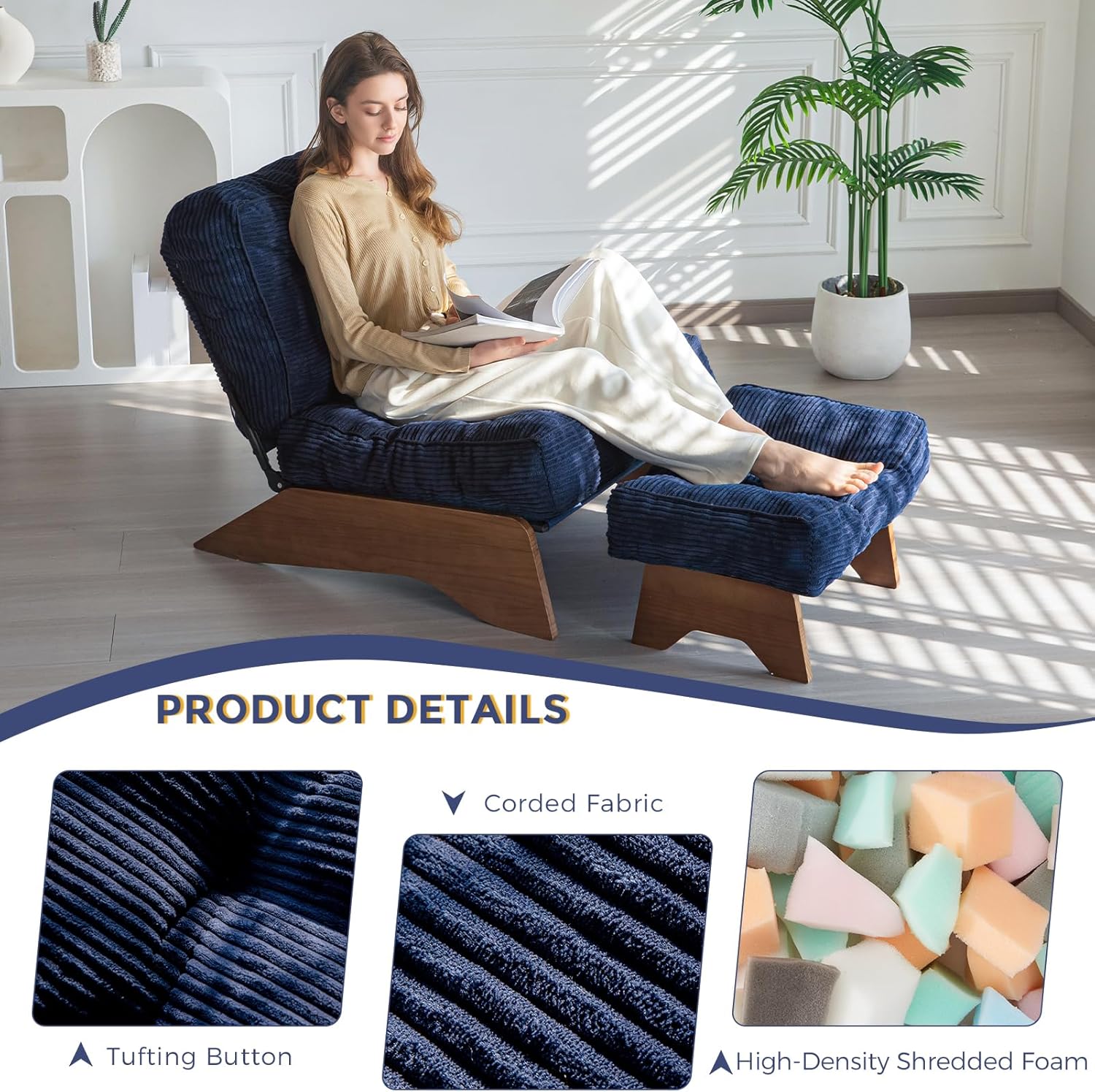 Adjustable Accent Chair with Ottoman