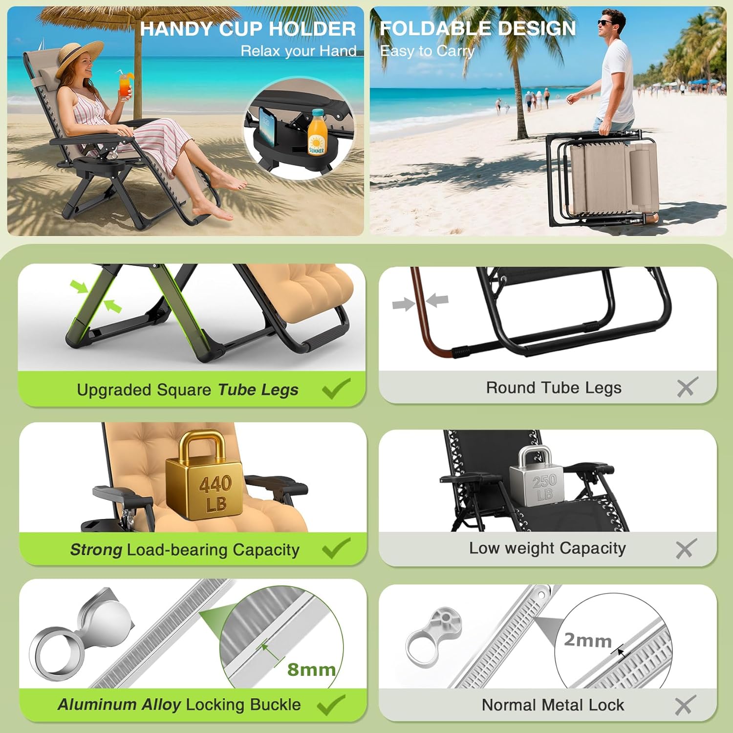 Reclining Camping Lounge Chair