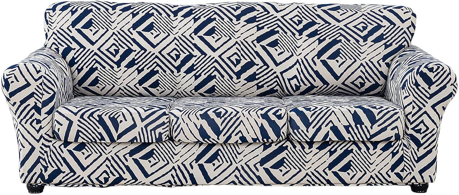 KRFOONN 2 Piece Chair Covers Printed Sofa Covers Couch Covers Washable Armchair Sofa Couch Slipcover Furniture Protector with Elastic Bottom for Living Room (Armchair, 23), Small