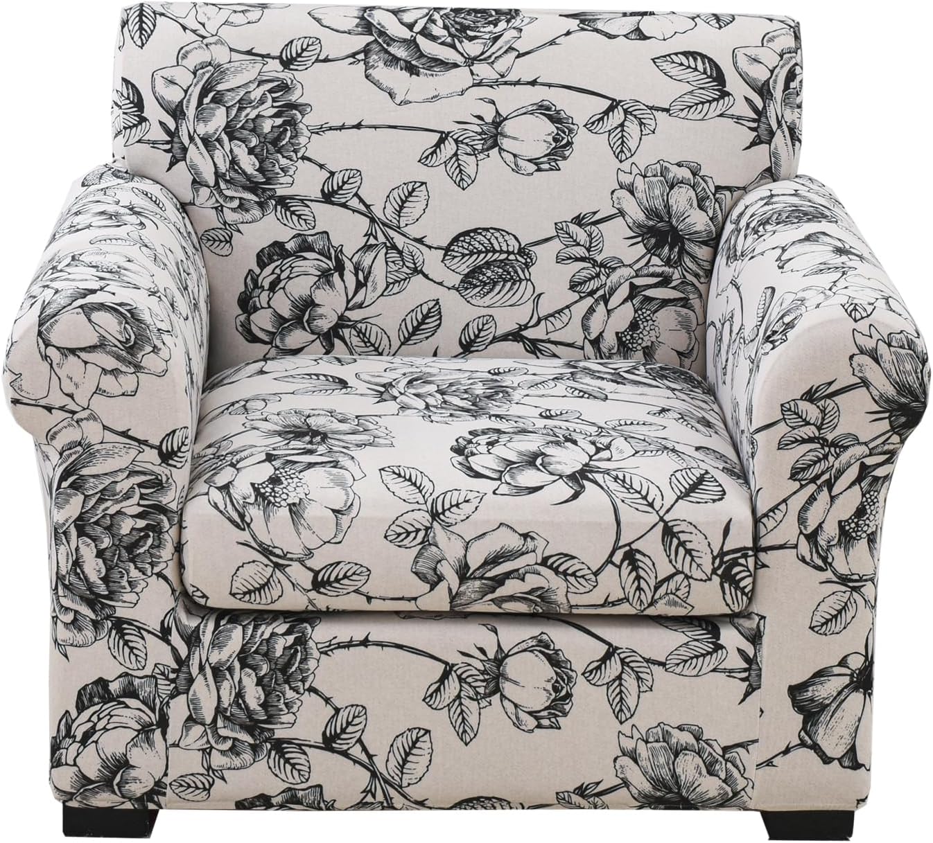 KRFOONN 2 Piece Chair Covers Printed Sofa Covers Couch Covers Washable Armchair Sofa Couch Slipcover Furniture Protector with Elastic Bottom for Living Room (Armchair, 23), Small