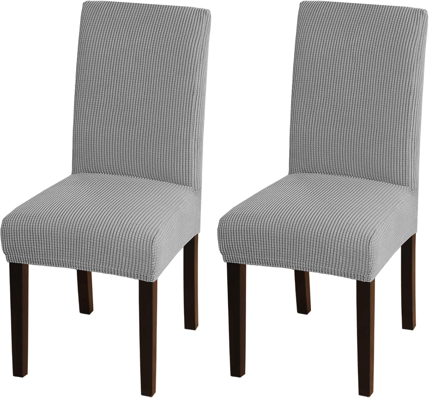Turquoize Dining Chair Covers - Stretch, Removable, Set of 2 - Parson Dining Chair Protector Covers for Home, Hotel, Ceremony (2, Biscotti Beige)