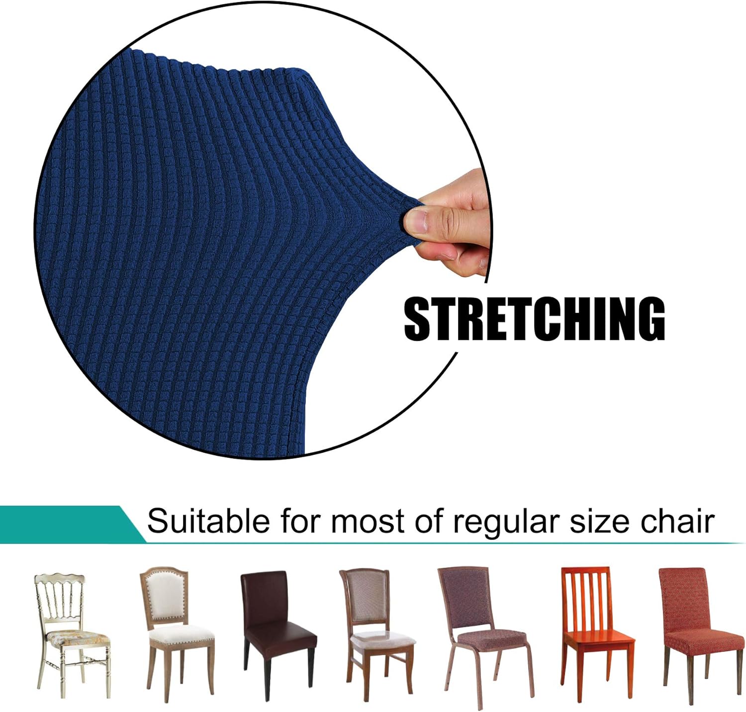 Turquoize Dining Chair Covers - Stretch, Removable, Set of 2 - Parson Dining Chair Protector Covers for Home, Hotel, Ceremony (2, Biscotti Beige)