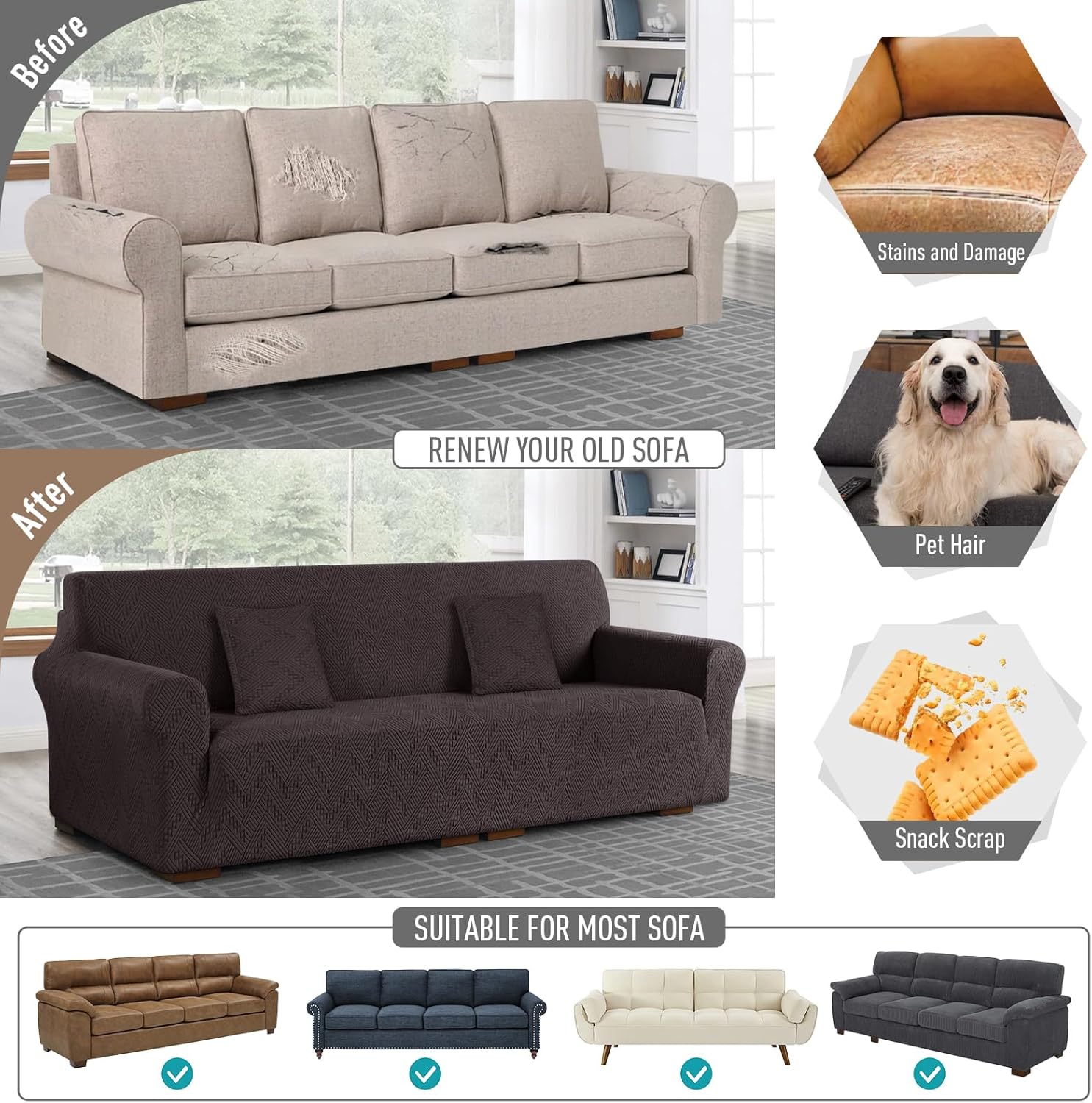 Stretch Sofa Cover 1 Piece Couch Covers