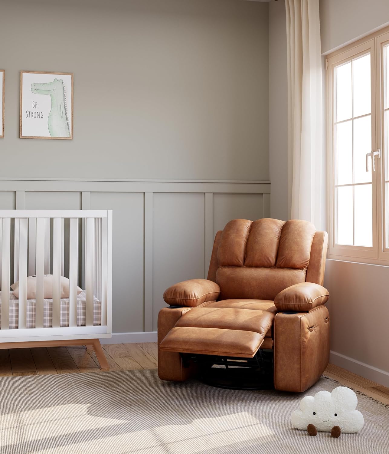 Leather Recliner Chair, Manual Recliner