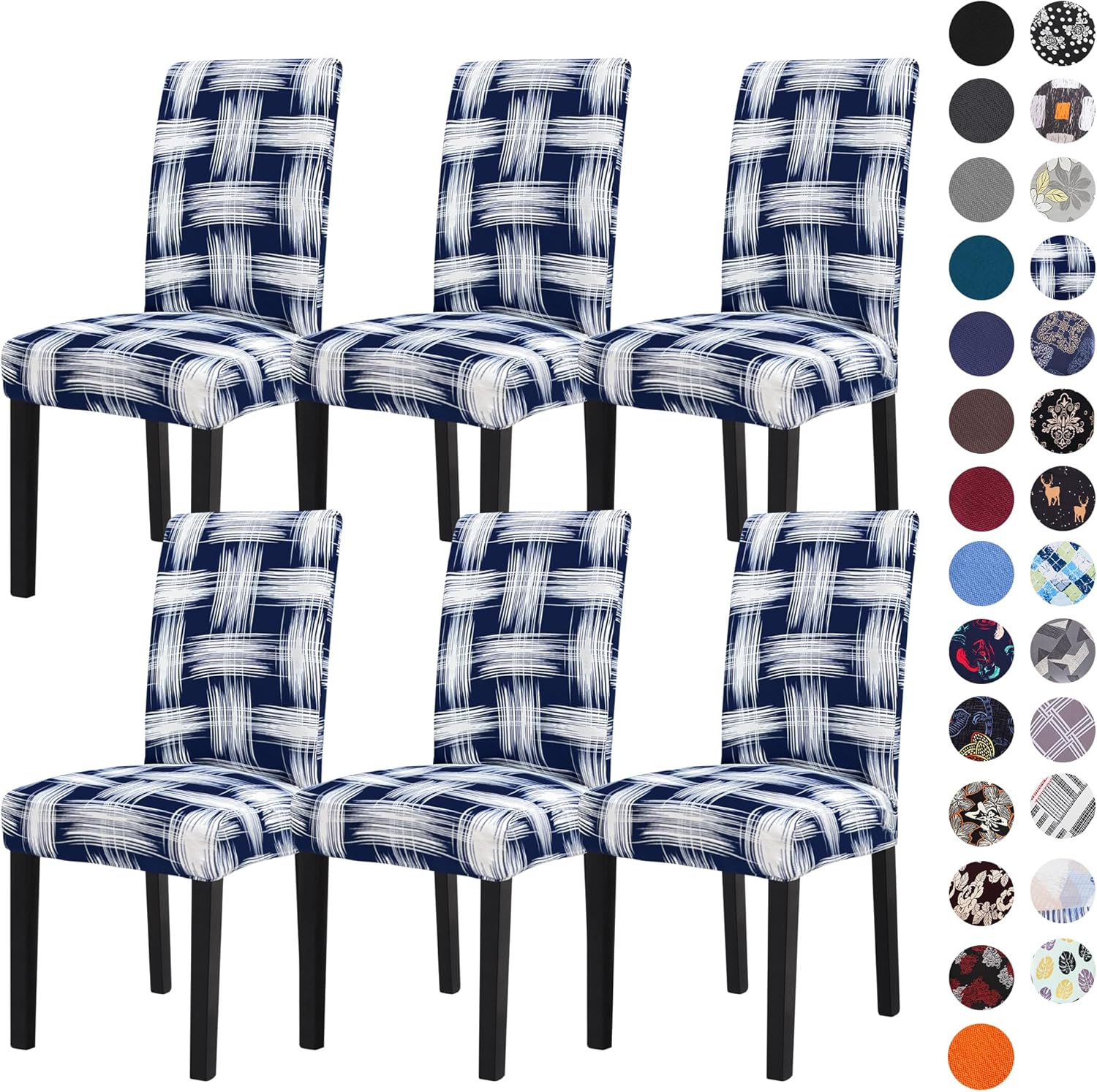 Sufdari Dining Chair Covers,Kitchen Cover,Parsons Slipcover,Spandex Protectors for Room Stretch Chairs Cover Set of 4 -Gray