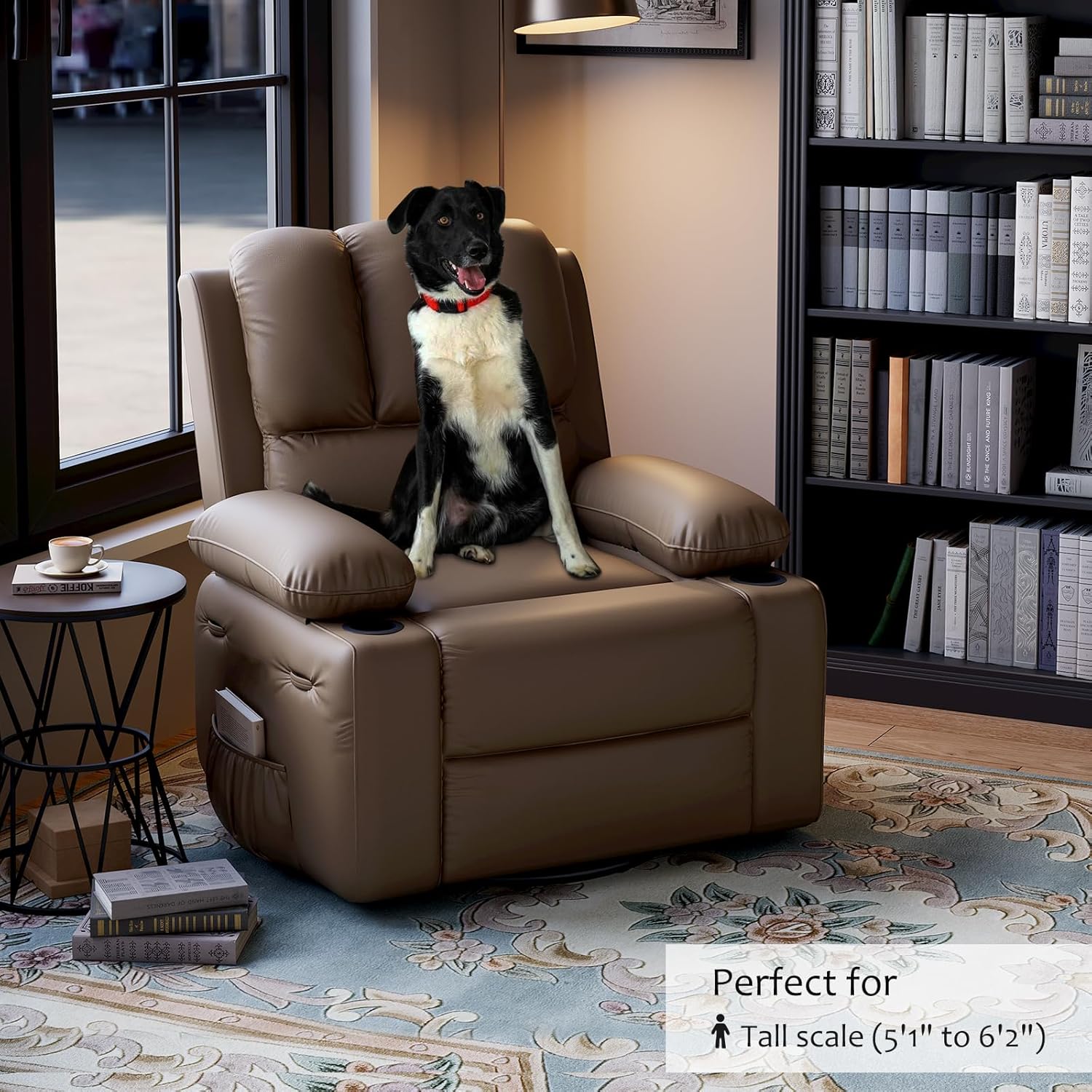 Leather Recliner Chair, Manual Recliner