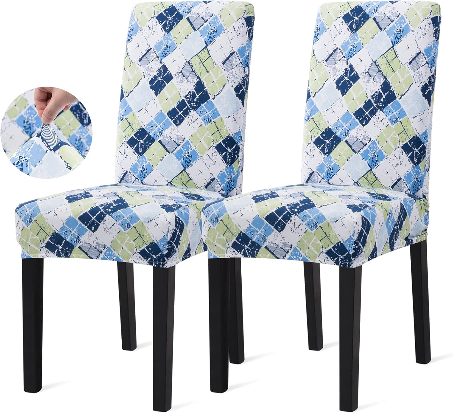 Sufdari Dining Chair Covers,Kitchen Cover,Parsons Slipcover,Spandex Protectors for Room Stretch Chairs Cover Set of 4 -Gray