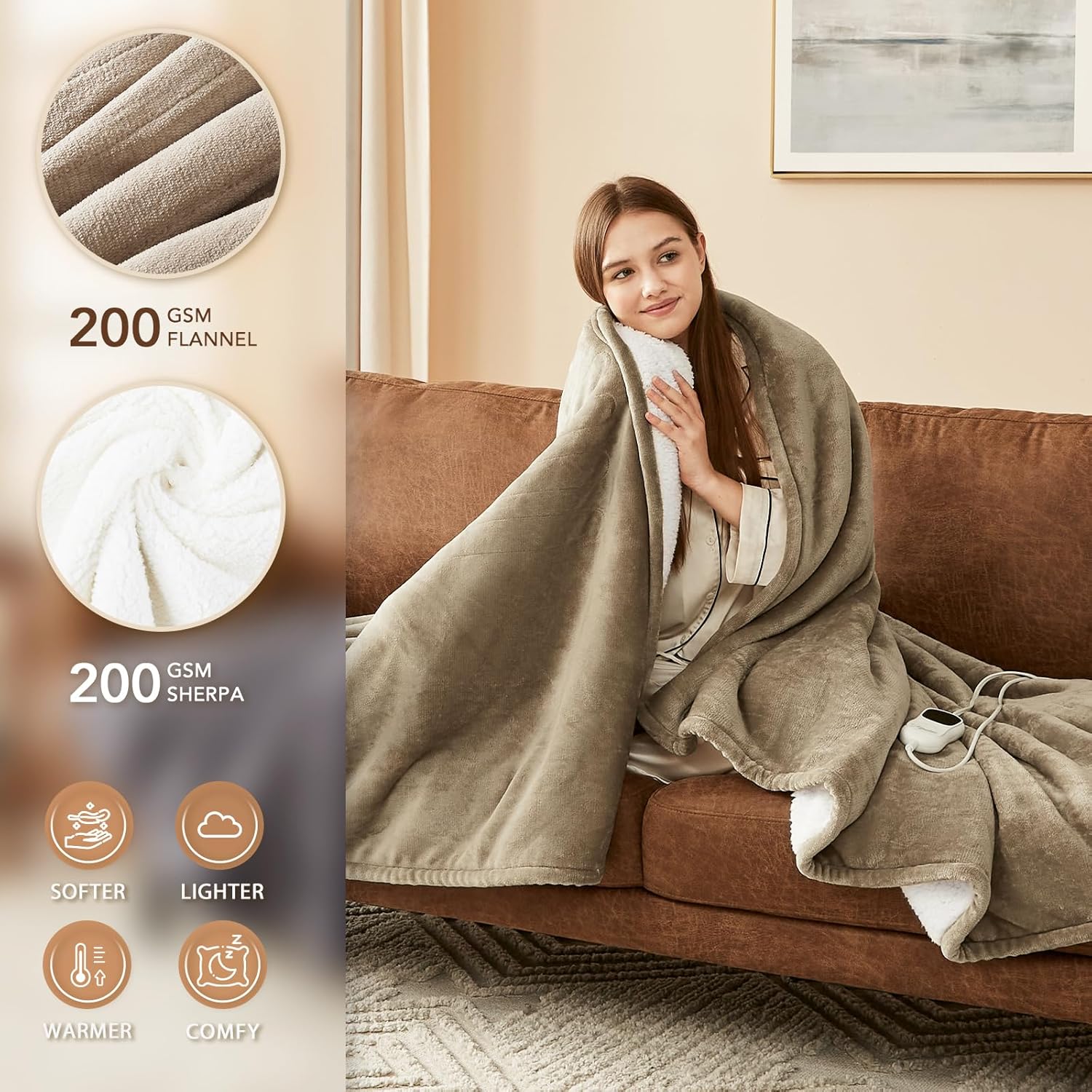Heated Blanket Electric Throw