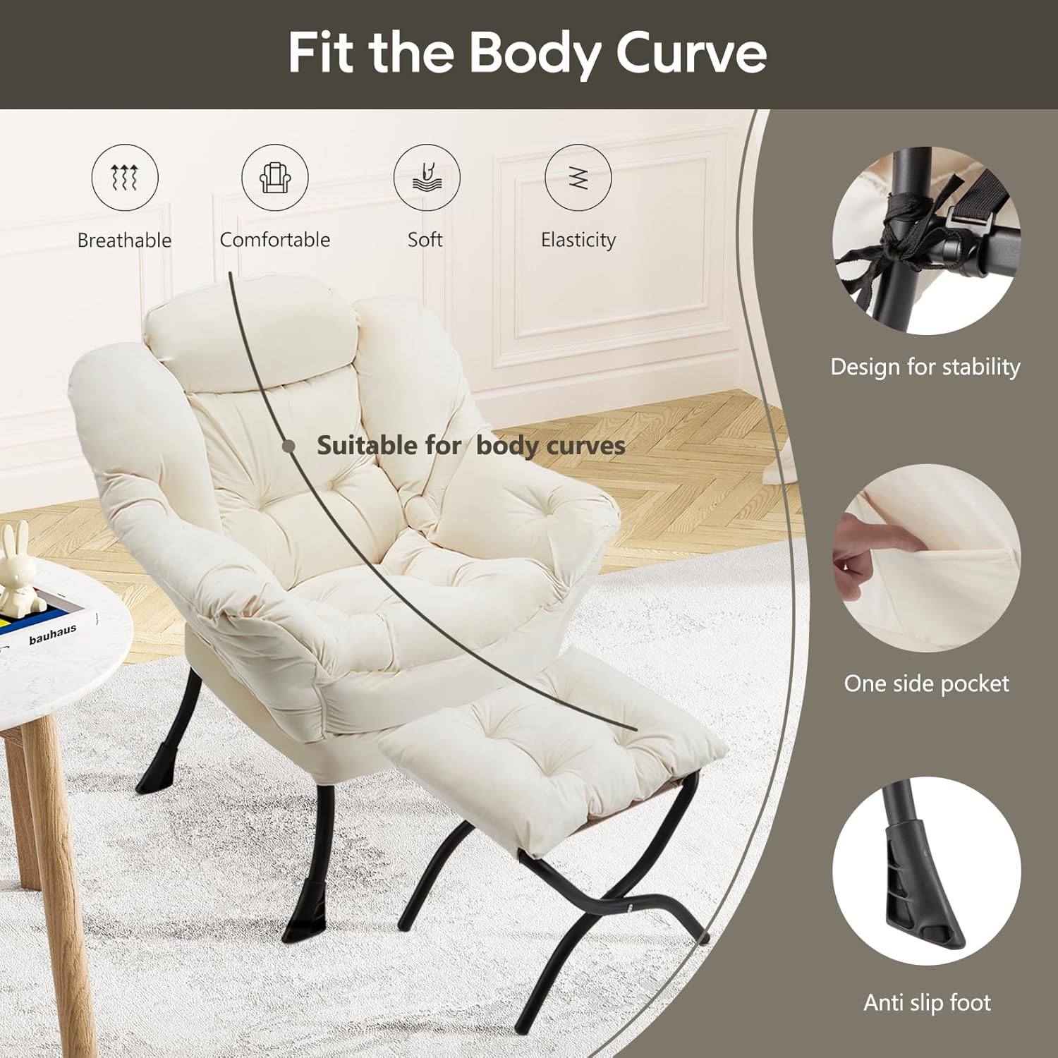 Lazy Chair with Folding Ottoman