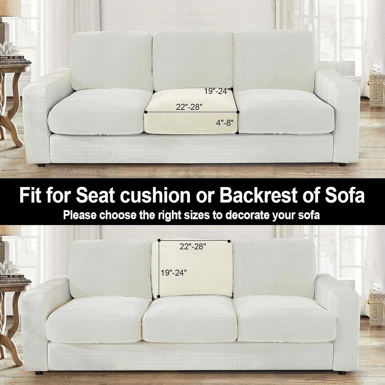 NAISI Sectional Couch Cover 4 Pieces Velvet Separate Couch Cushion Covers L Shape Soft Stretch Sofa Slipcovers with 2pcs Pillowcases for Left/Right Chaise Sectional Couch(3 Seater+1 Chaise,Dark Grey)