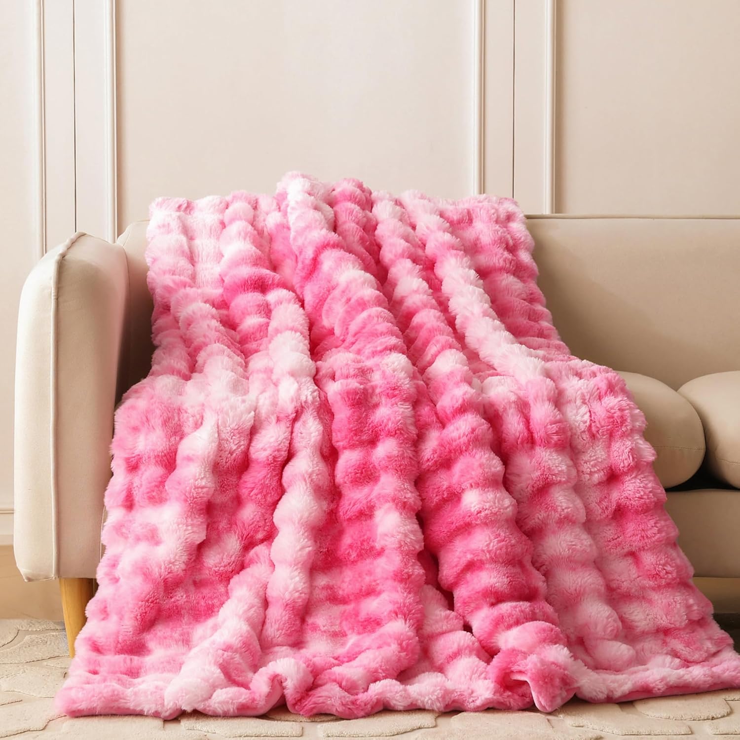 Fur Throw Blanket for Couch