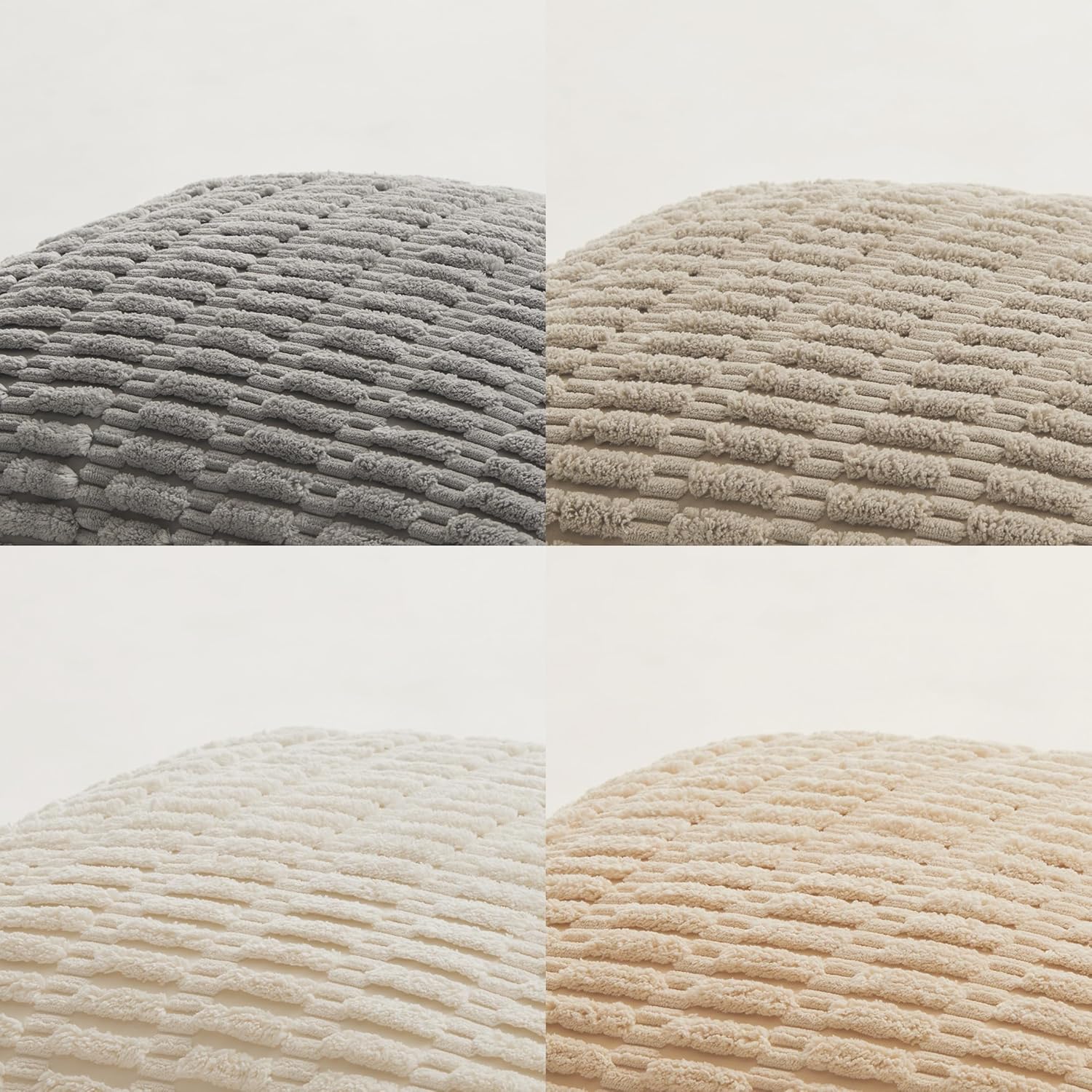 Fancy Homi 4 Packs Neutral Decorative Throw Pillow Covers