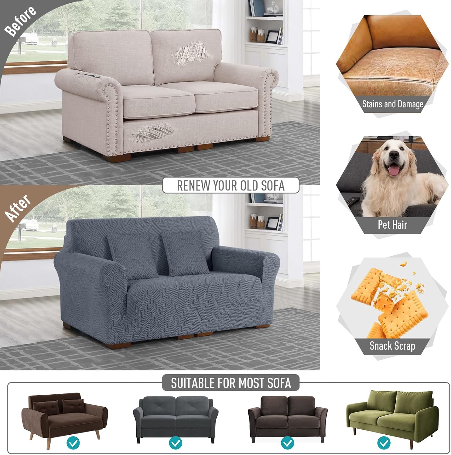 Stretch Sofa Cover 1 Piece Couch Covers