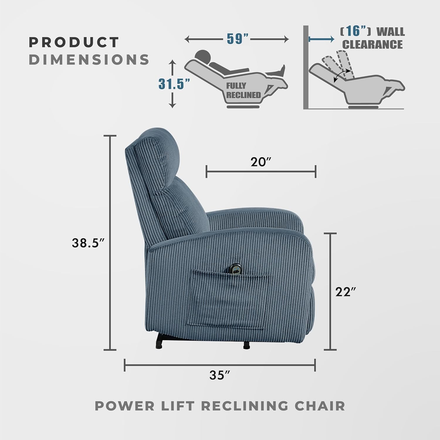 Recliner Chair Armchair Push Back Recliner