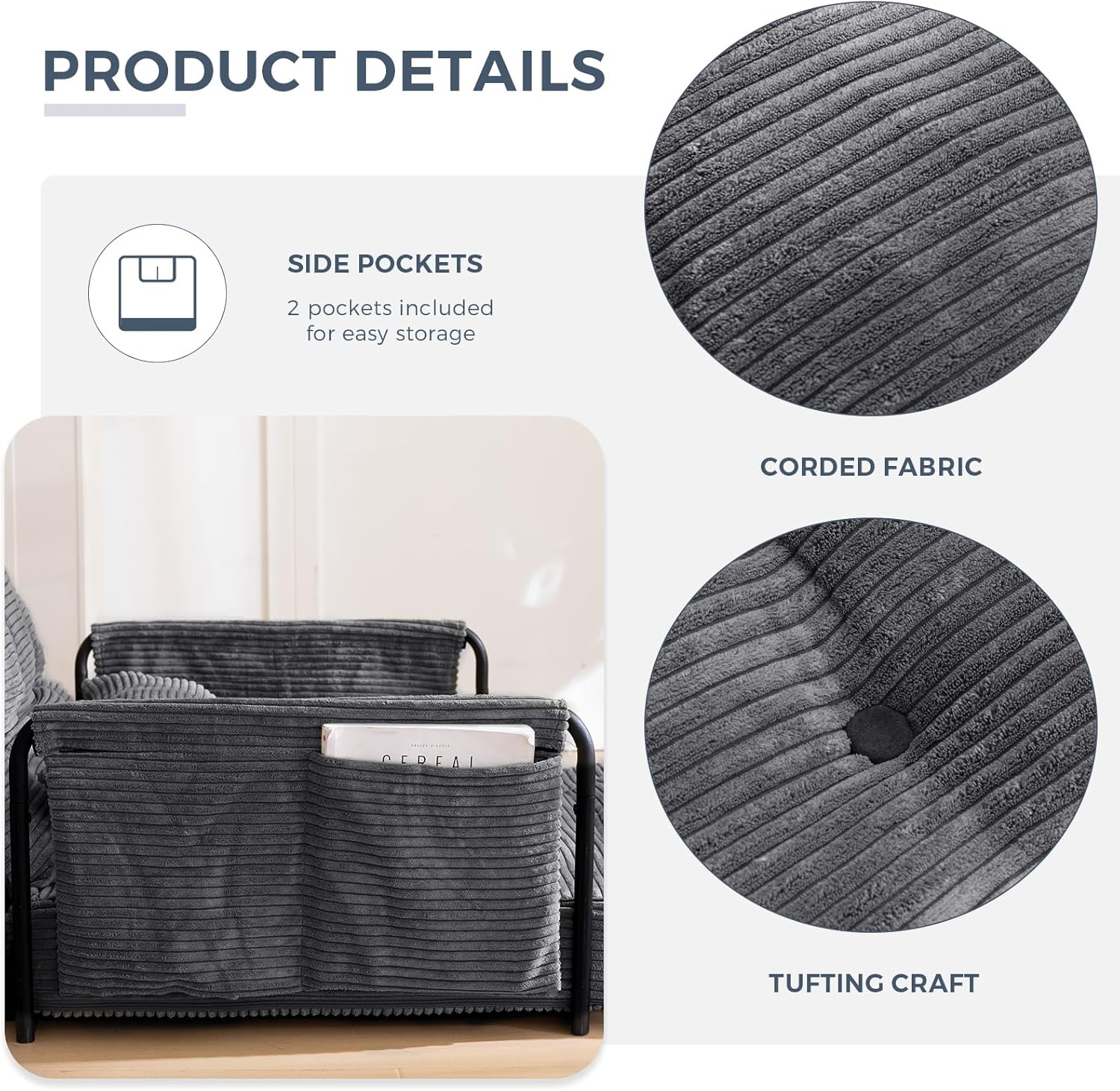 Adjustable Floor Sofa Couch with Pillow