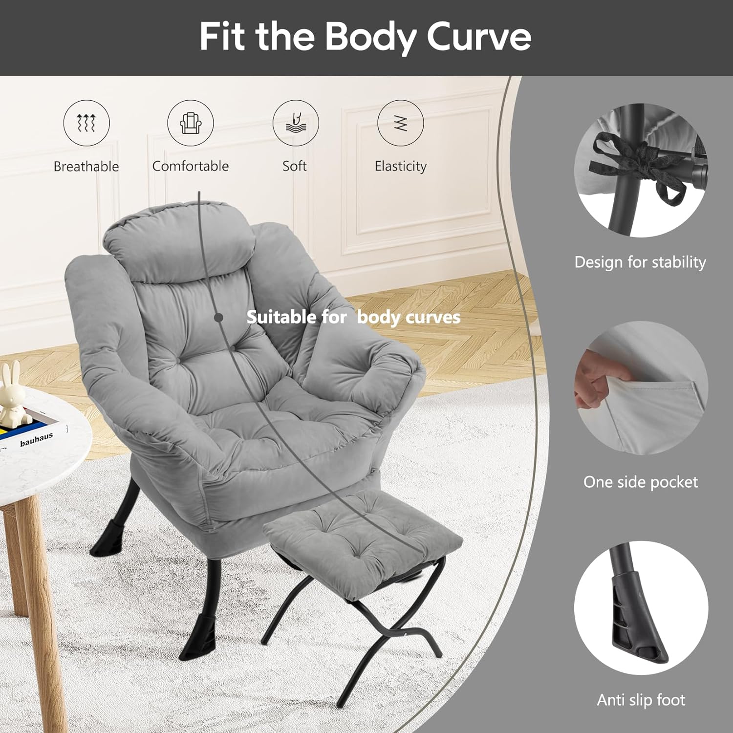 Lazy Chair with Folding Ottoman