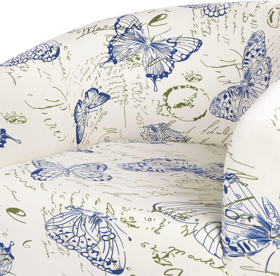 Club Chair Slipcover Stretch Barrel Chair Covers Printed Tub Chair Slipcovers Spandex Armchair Sofa Cover Removable Couch Furniture Protector Arm Chair Cover for Living Room (Dandelion)