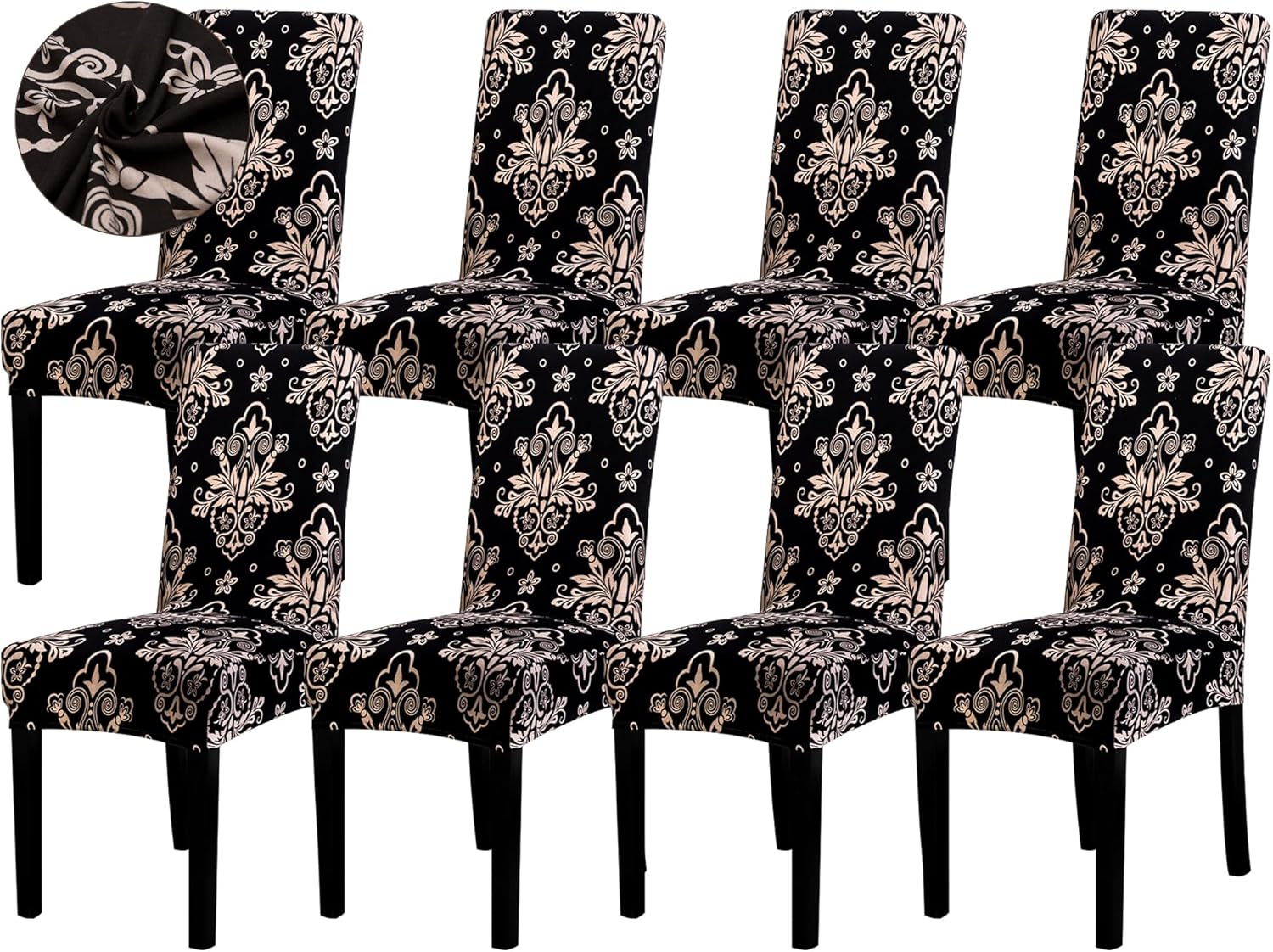 Sufdari Dining Chair Covers,Kitchen Cover,Parsons Slipcover,Spandex Protectors for Room Stretch Chairs Cover Set of 4 -Gray