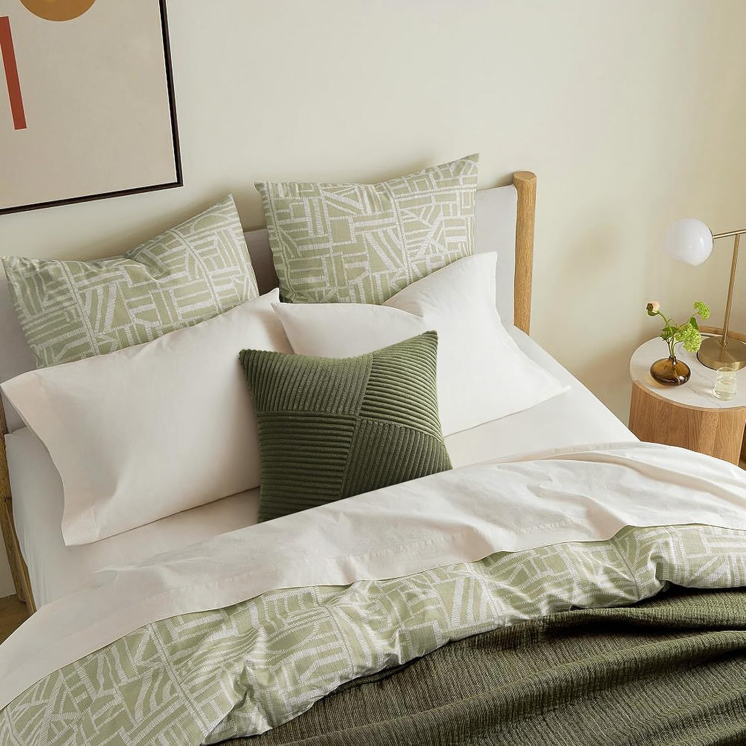 Olive Green Decorative Throw Pillow