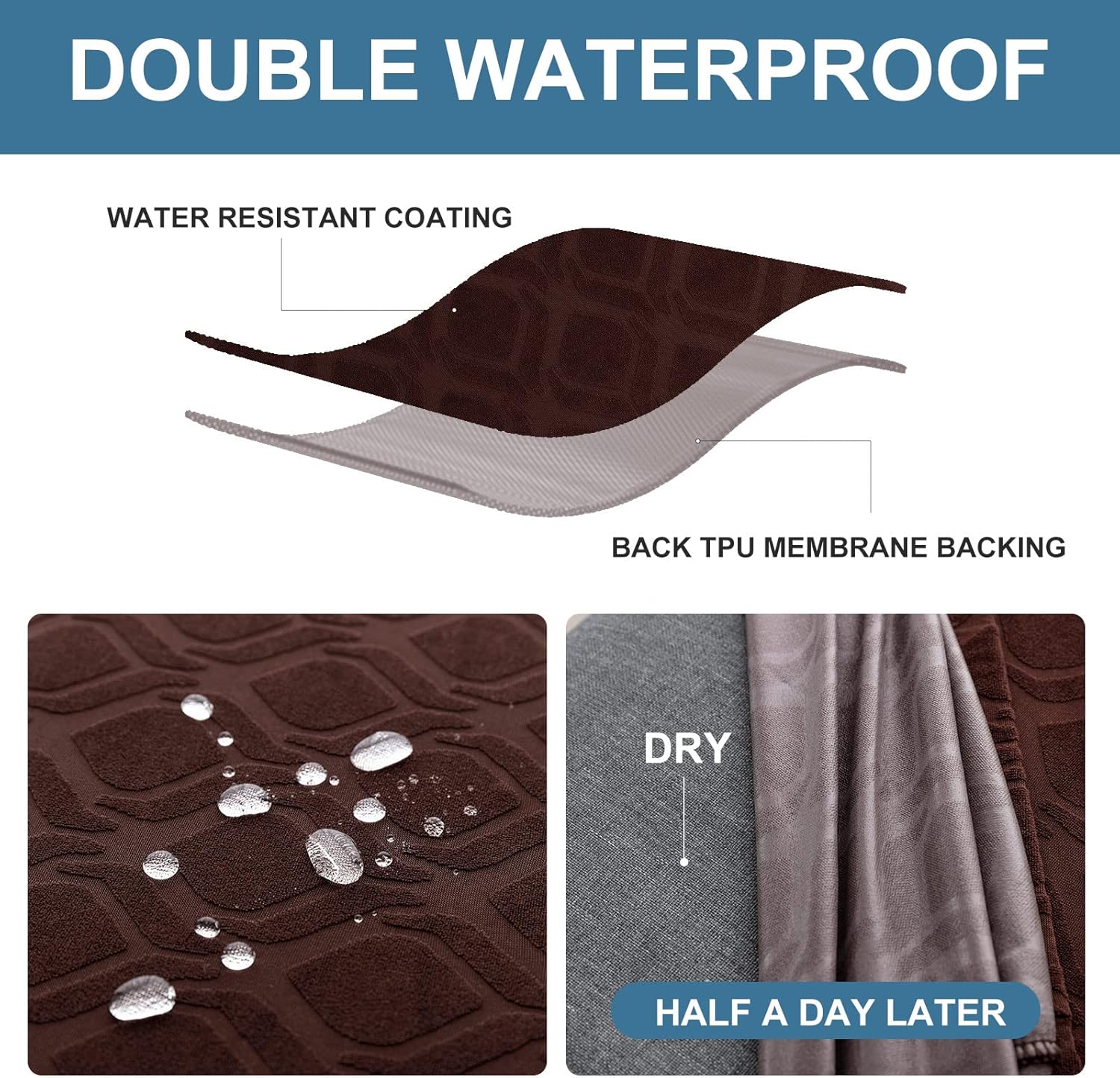 Genina 100% Waterproof Chair Covers for Dining Room Set of 4, Stretch Parson Chair Slipcovers for Kitchen Chairs, Washable Chair Protectors, Leaves-Warm Gray