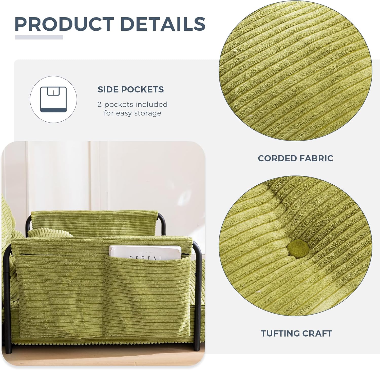 Adjustable Floor Sofa Couch with Pillow