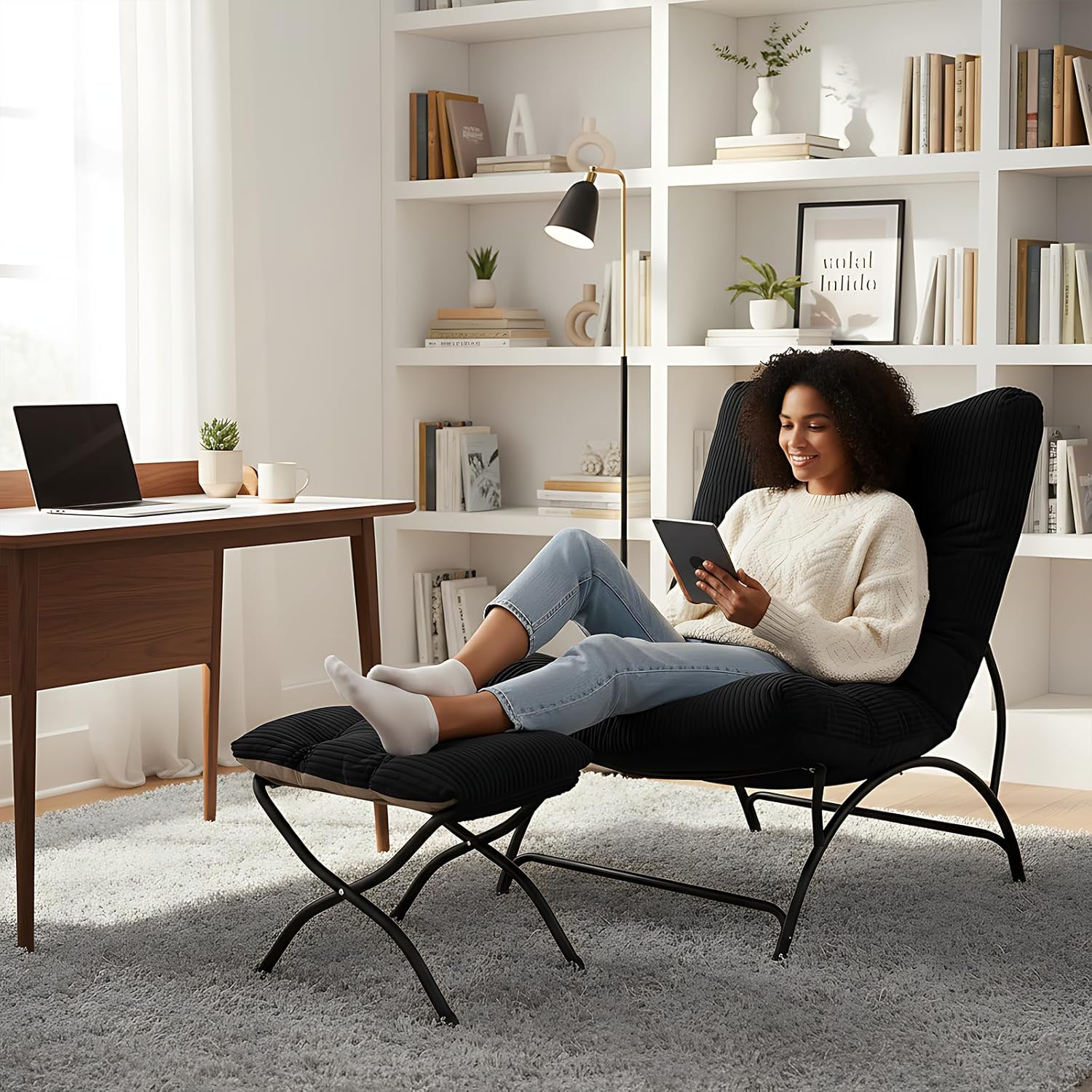 Accent Chair with Ottoman