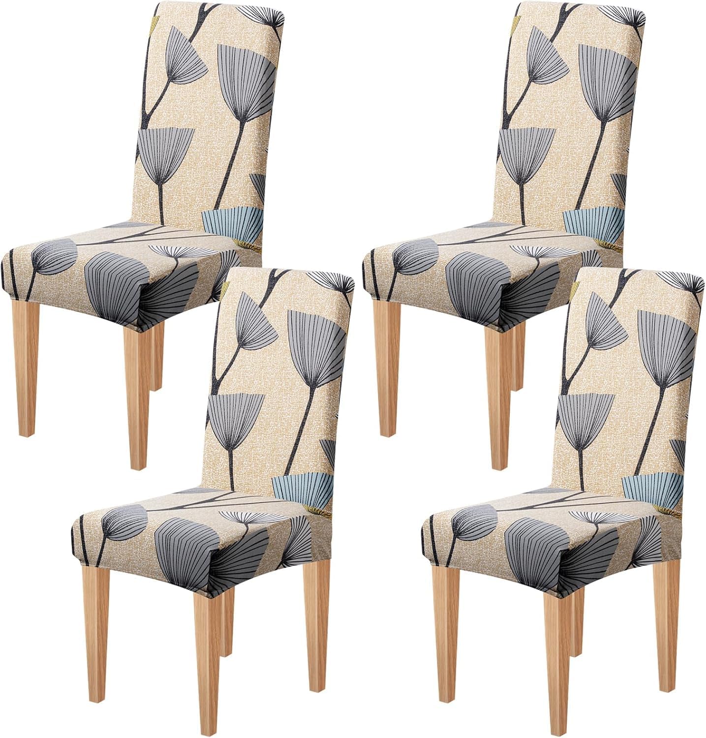 Dioxide High Stretch Chair Covers for Dining Chairs, Washable Dining Chair Covers Set of 6, Soft Kitchen Chairs Seat Covers, Parsons Chair Slipcovers Protectors for Home Hotel Restaurant Banquet