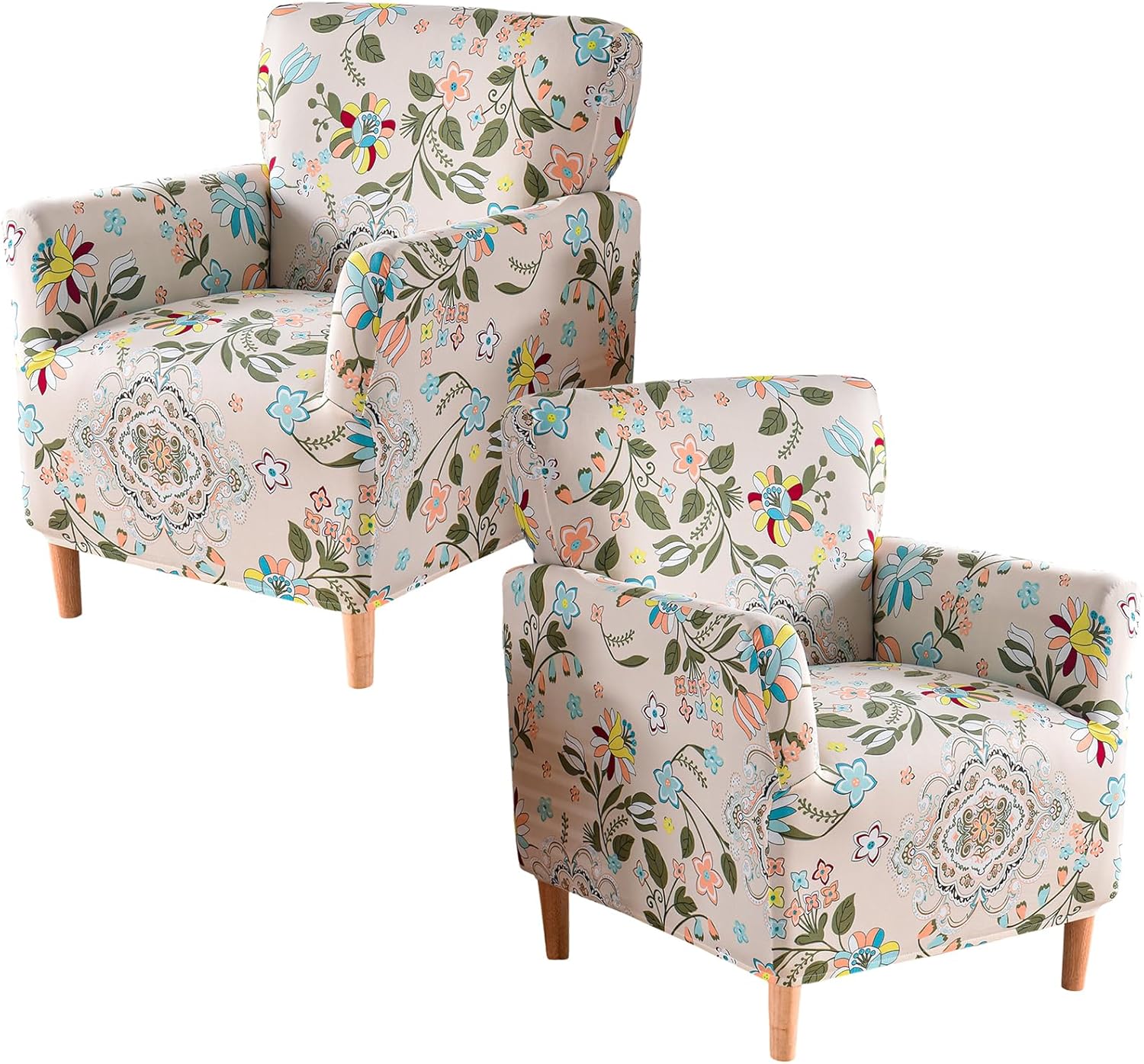 Printed Banquet Armchair Slipcovers Soft Chair Covers Armchair 1-Piece Stretch Chair Covers for Living Room Nonslip Outdoor Armchair Slipcover Kids Pets Friendly Furniture Protector,01