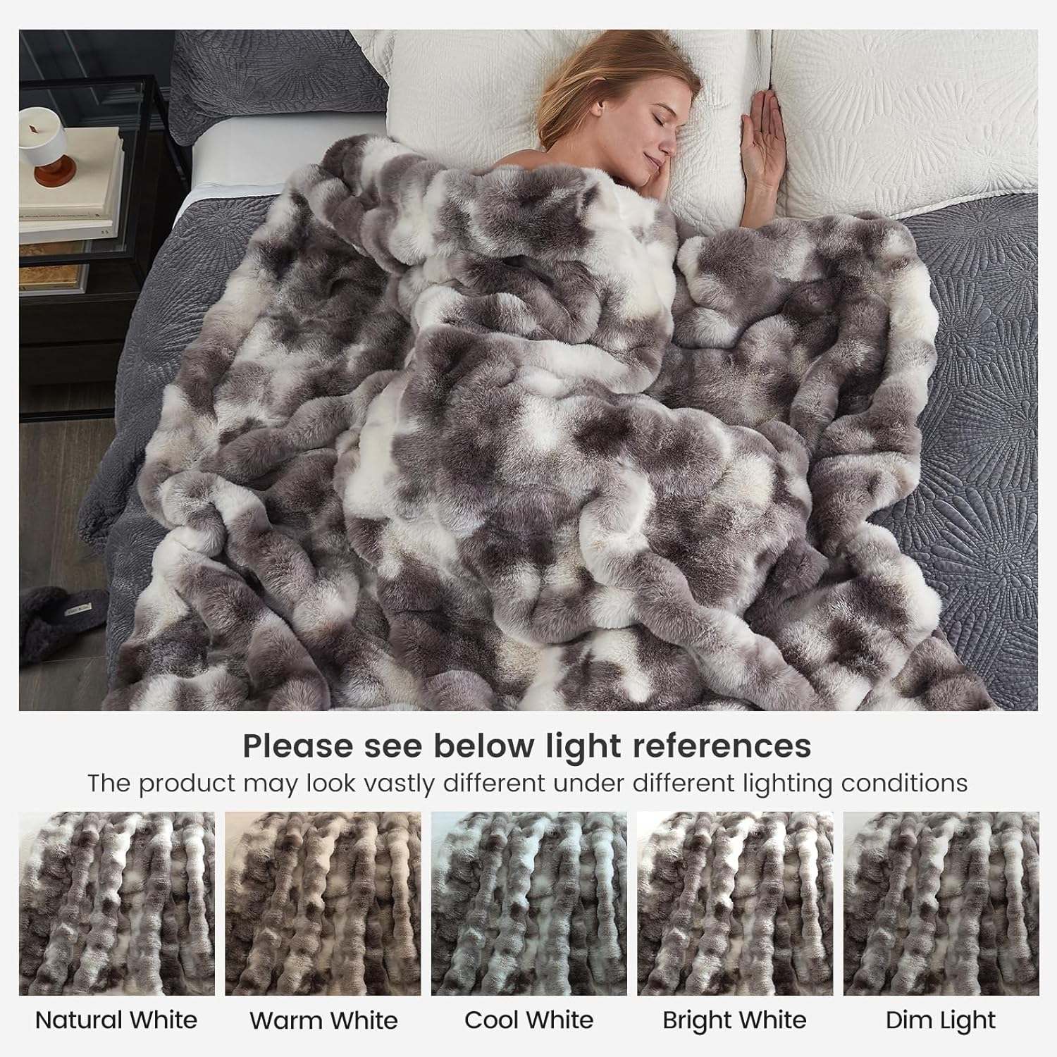 Fur Throw Blanket for Couch