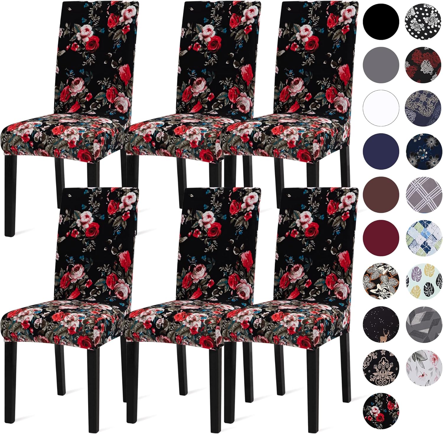 Sufdari Dining Chair Covers,Kitchen Cover,Parsons Slipcover,Spandex Protectors for Room Stretch Chairs Cover Set of 4 -Gray