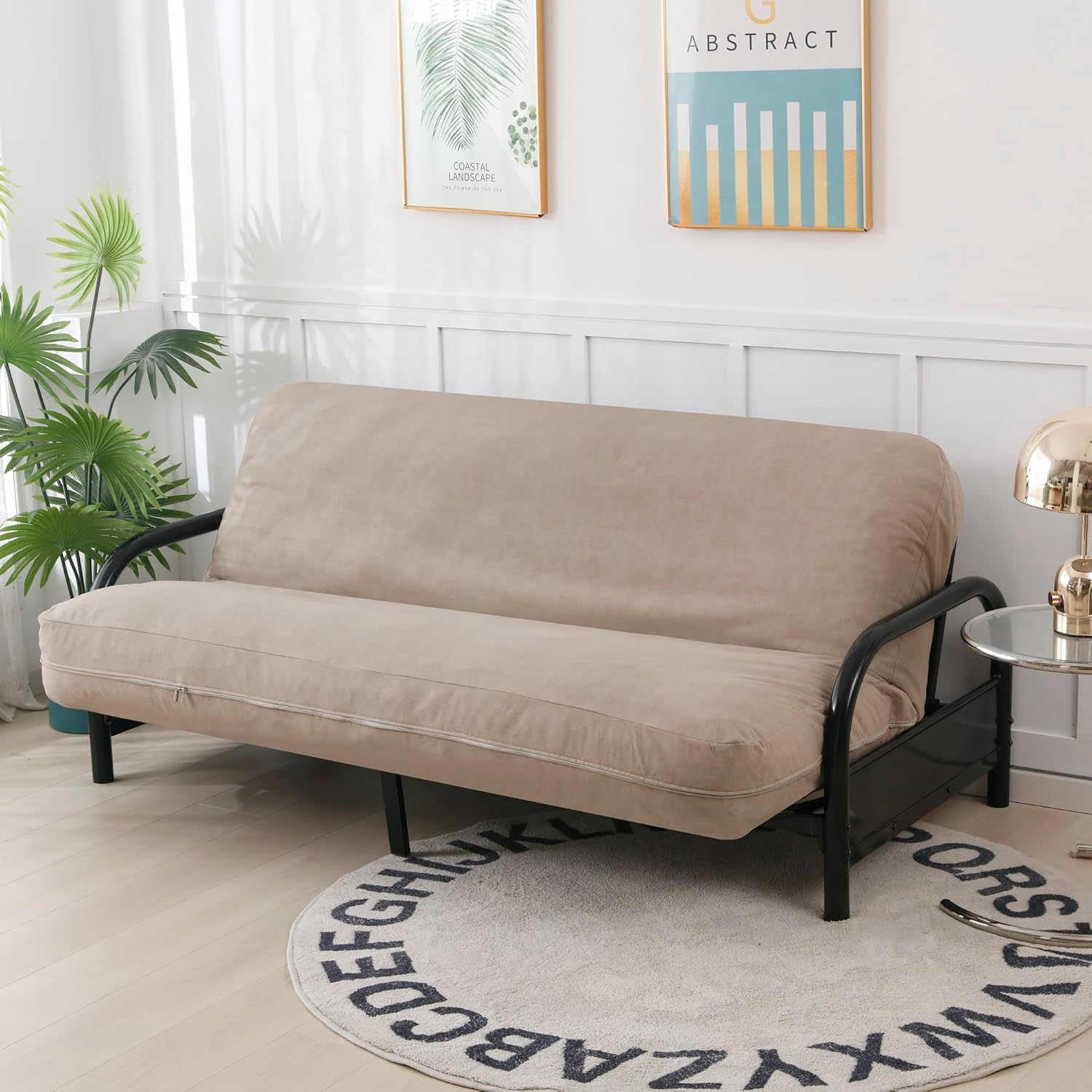 Zipper Classic Soft Micro Suede Futon Cover sofa