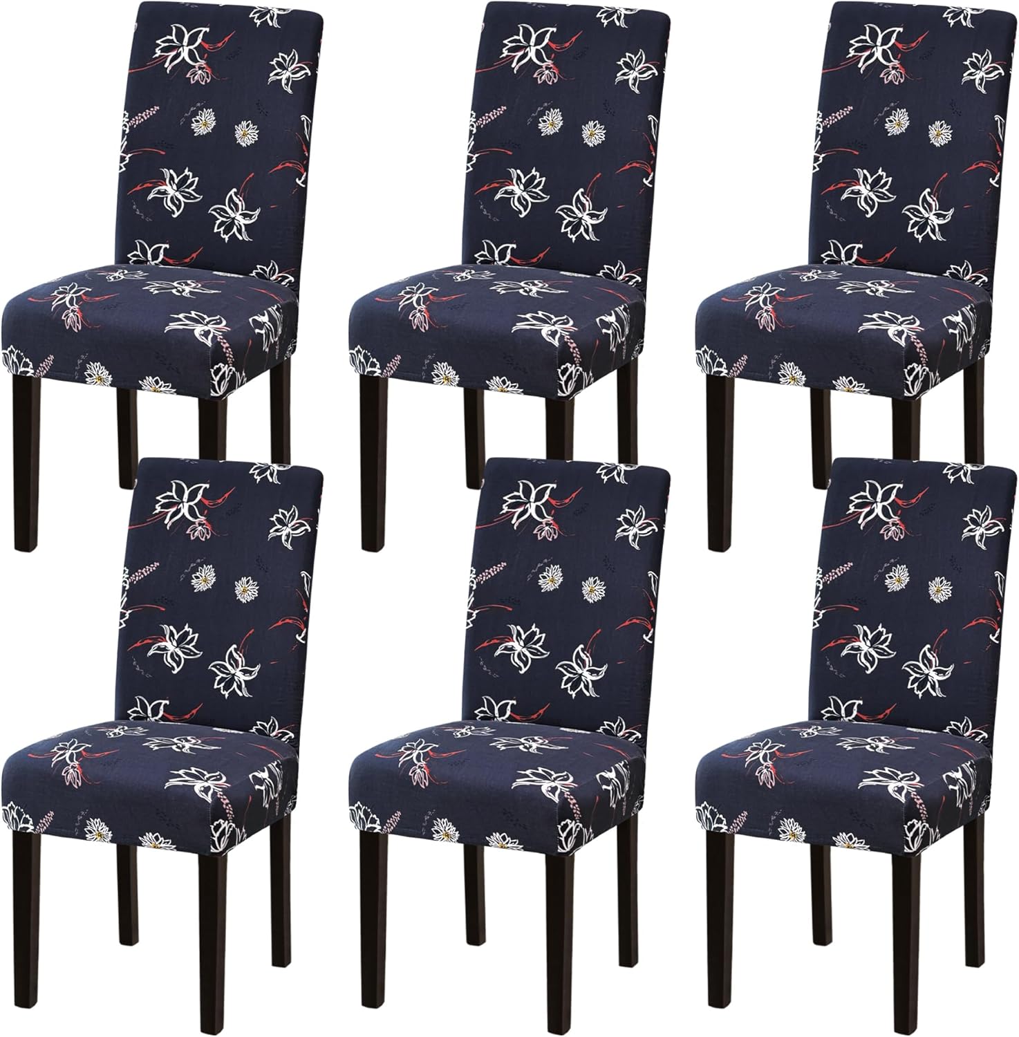 Sufdari Dining Chair Covers,Kitchen Cover,Parsons Slipcover,Spandex Protectors for Room Stretch Chairs Cover Set of 4 -Gray