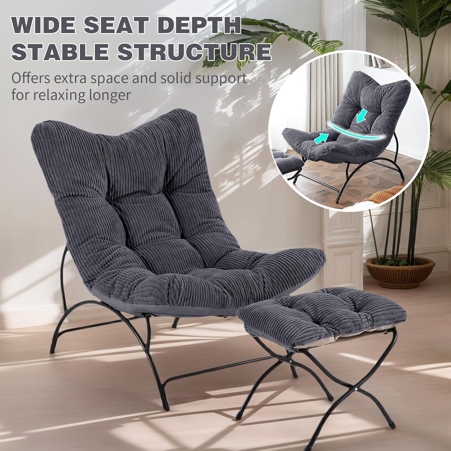 Accent Chair with Ottoman