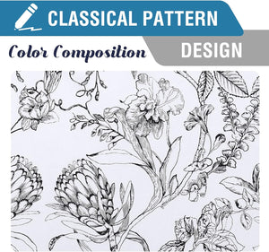 100% Blackout Curtains 84 inch Length 2 Panels Set Cattleya Floral Printed Drapes Leah Floral Thermal Curtains for Bedroom with Black Liner Sound Proof Curtains, Grey and Taupe