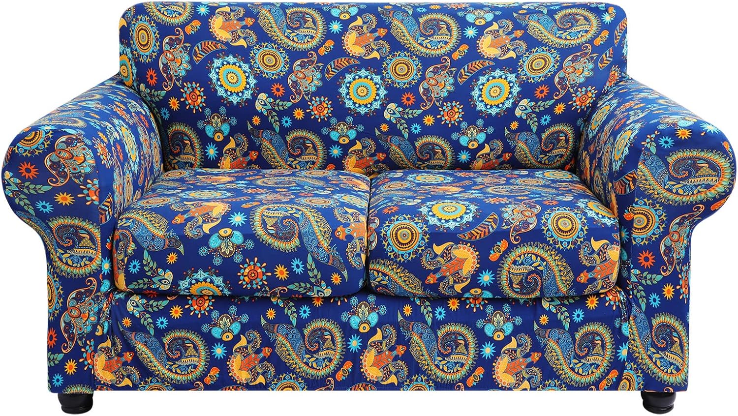 hyha Couch Covers, Chair/Sofa Covers, Floral Pattern, Stretch, Printed, 2 Pieces, Armchair Slipcover, Separate Couch Cushion Slipcover, Furniture Protector for Dogs(Armchair, Paisley Floral)