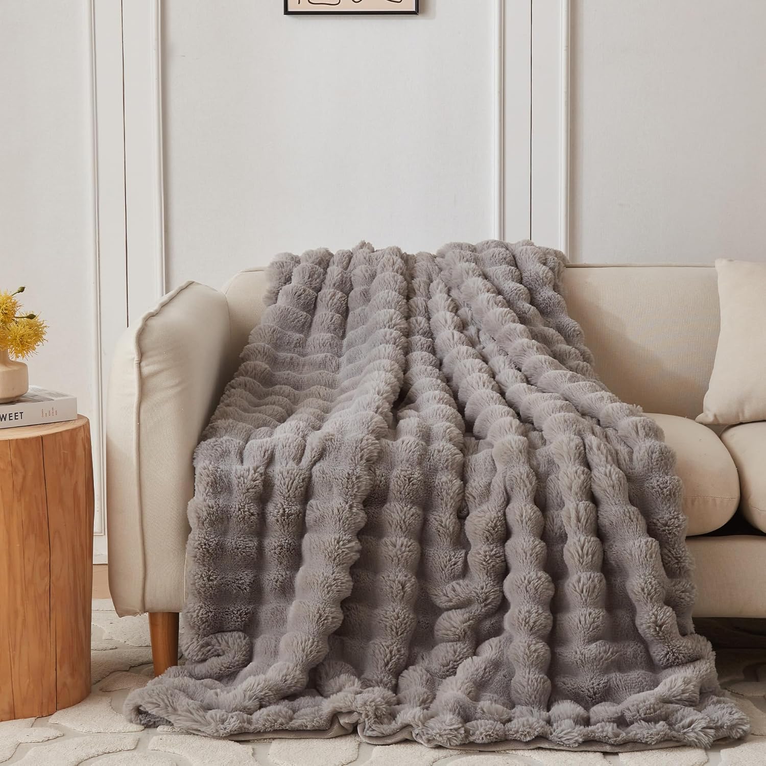Fur Throw Blanket for Couch