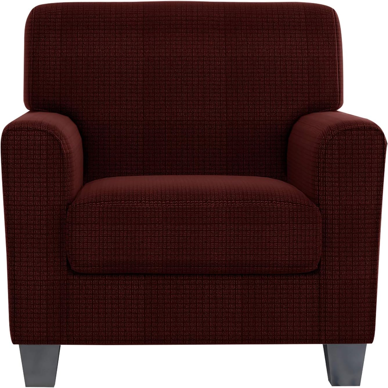 ZNSAYOTX 2 Piece Chair Covers for Living Room with Arms Anti Slip Stretch Arm Chair Slipcovers Sofa Armchair Slipcover Machine Washable Furniture Protector (Black and White, Chair)