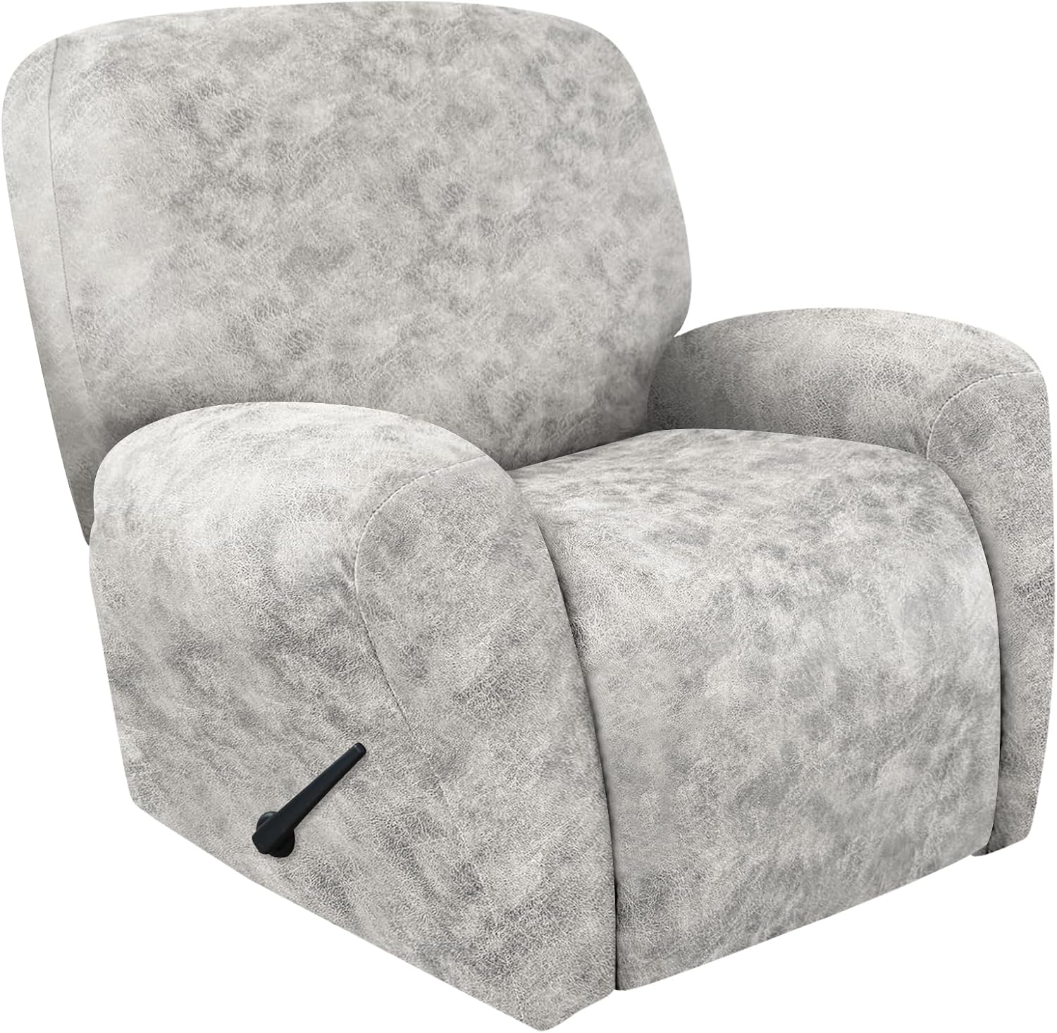 Leather Like Recliner Chair Covers Heavy Duty, 4 Pieces Lazy Boy Recliner Cover for Recliner Chair, Leather Cover for Recliner slipcovers Washable for Pets (Dark Brown)