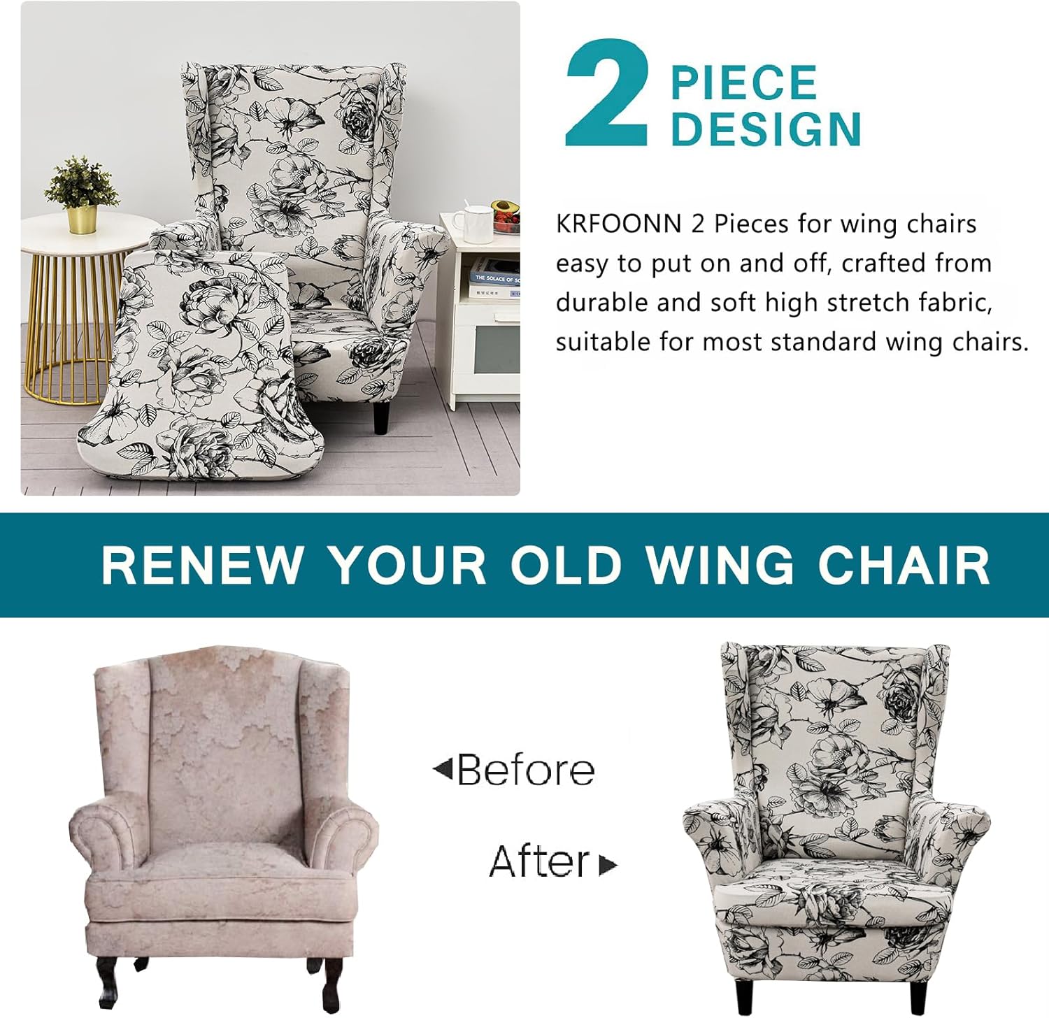 Wingback Chair Cover Slipcovers