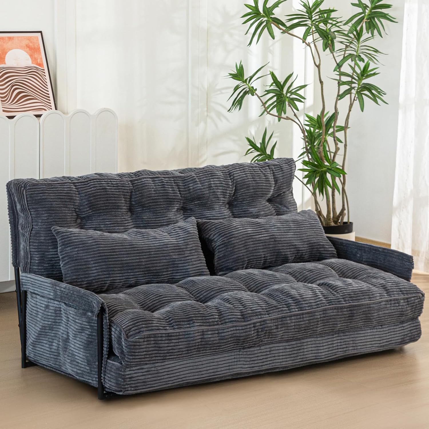 Adjustable Floor Sofa Couch with Pillow