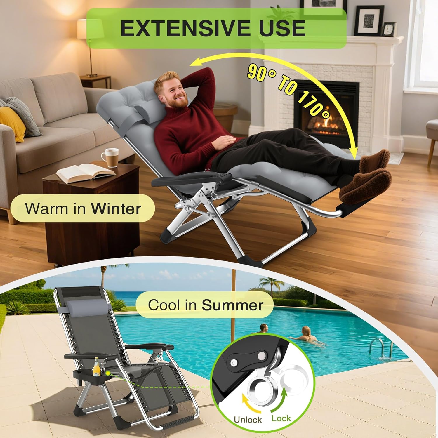 Reclining Camping Lounge Chair