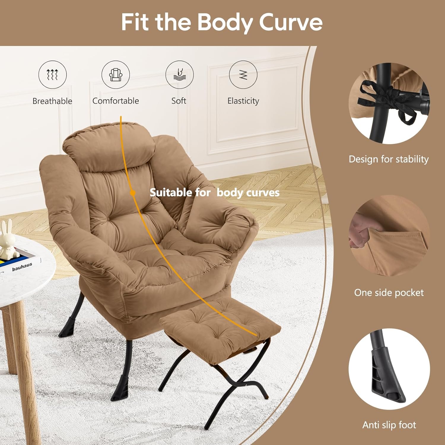 Lazy Chair with Folding Ottoman