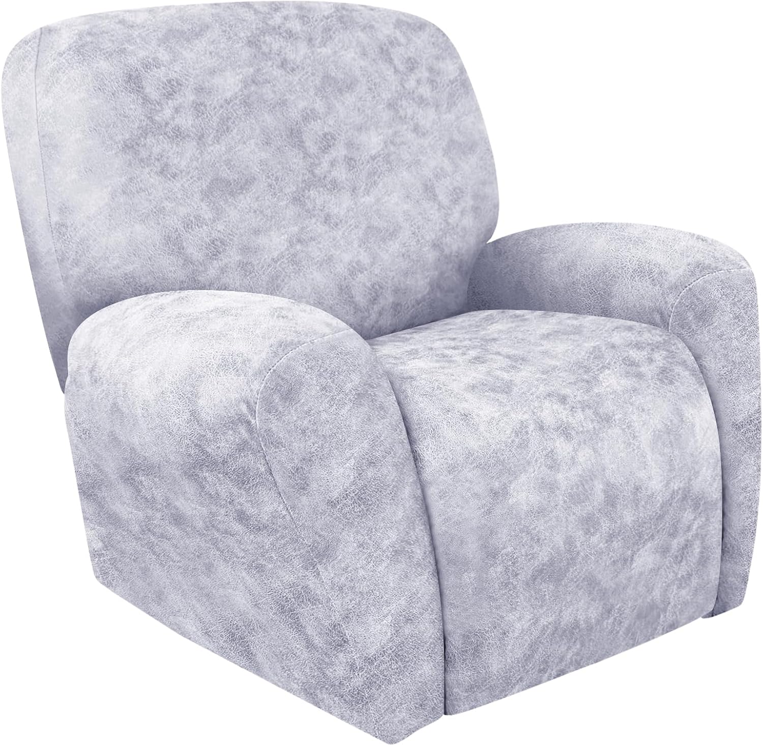 Leather Like Recliner Chair Covers Heavy Duty, 4 Pieces Lazy Boy Recliner Cover for Recliner Chair, Leather Cover for Recliner slipcovers Washable for Pets (Dark Brown)